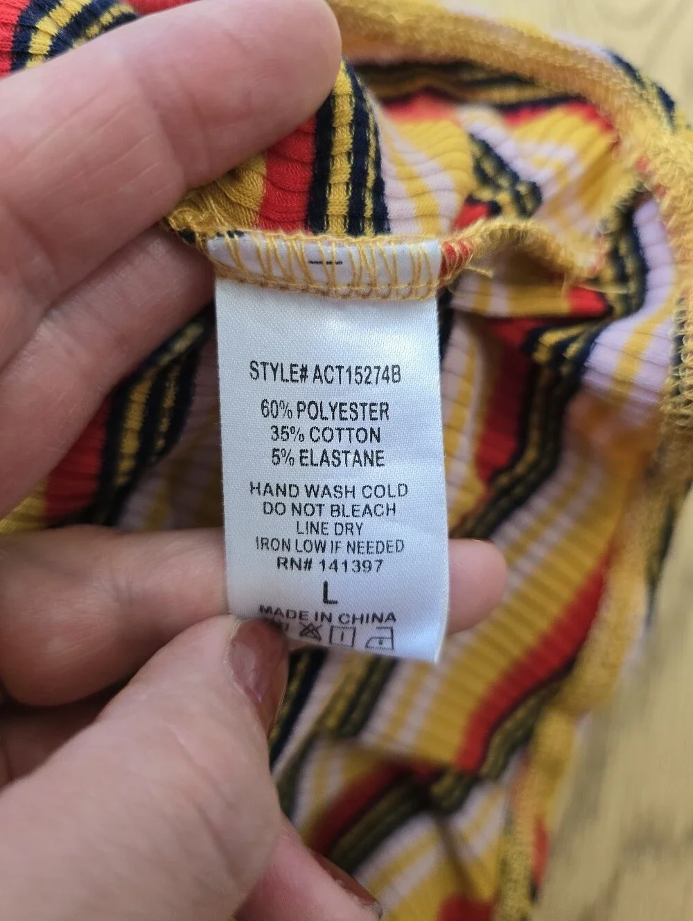 Astr Striped Spaghetti Strap Bodysuit Yellow Red Black Cream Large